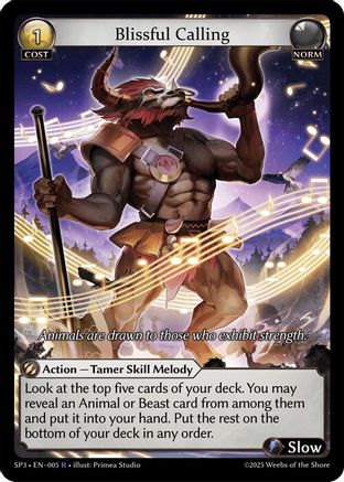 Blissful Calling (005) [Supporter Pack 3] Foil Grand Archive Single Weebs of the Shore