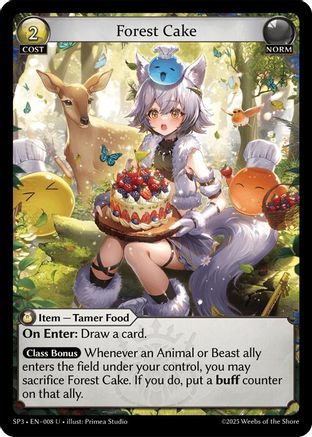 Forest Cake (008) [Supporter Pack 3] Foil Grand Archive Single Weebs of the Shore