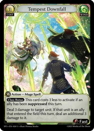Tempest Downfall (024) [Supporter Pack 3] Foil Grand Archive Single Weebs of the Shore