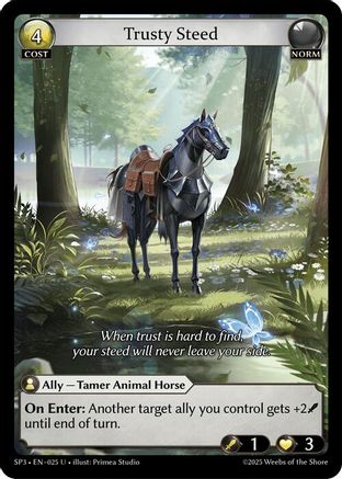Trusty Steed (025) [Supporter Pack 3] Grand Archive Single Weebs of the Shore