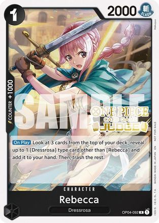 Rebecca (Judge Pack Vol. 6) (OP04-092) [One Piece Promotion Cards] Foil One Piece Single Bandai