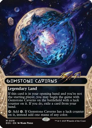 Gemstone Caverns (0016) (Borderless) (EOS-016) [Edge of Eternities: Stellar Sights] Foil MTG Single Wizards of the Coast