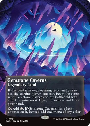 Gemstone Caverns (0061) (Borderless) (EOS-061) [Edge of Eternities: Stellar Sights] Foil MTG Single Wizards of the Coast