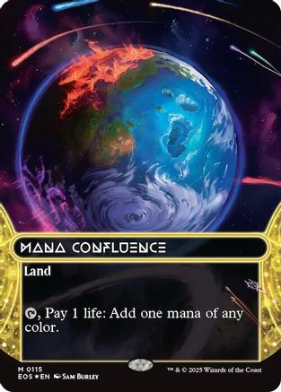 Mana Confluence (0115) (Borderless) (Galaxy Foil) (EOS-115) [Edge of Eternities: Stellar Sights] Foil MTG Single Wizards of the Coast