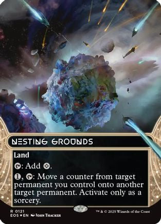 Nesting Grounds (0121) (Borderless) (Galaxy Foil) (EOS-121) [Edge of Eternities: Stellar Sights] Foil MTG Single Wizards of the Coast