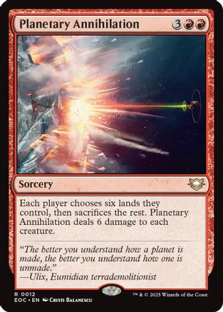 Planetary Annihilation (EOC-012) [Commander: Edge of Eternities] MTG Single Wizards of the Coast