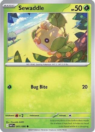 Sewaddle (1) Reverse Holofoil [SV White Flare] Pokemon Single Pokémon