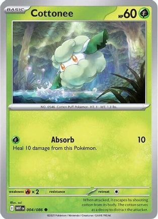 Cottonee (4) Reverse Holofoil [SV: White Flare] Pokemon Single Pokémon