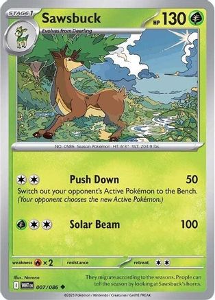 Sawsbuck (7) Reverse Holofoil [SV: White Flare] Pokemon Single Pokémon