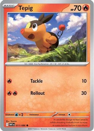 Tepig (11) - [SV: White Flare] Reverse Holofoil Pokemon Single Pokémon