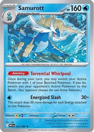 Samurott (23) Reverse Holofoil [SV: White Flare] Pokemon Single Pokémon