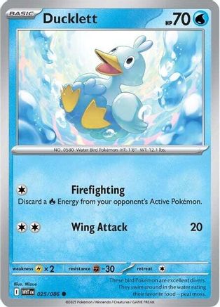 Ducklett (25) Reverse Holofoil [SV: White Flare] Pokemon Single Pokémon