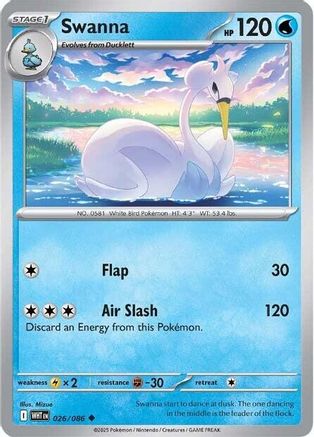 Swanna (26) Reverse Holofoil [SV: White Flare] Pokemon Single Pokémon