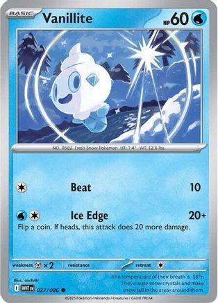 Vanillite (27) [SV: White Flare] Pokemon Single Pokémon