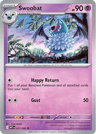 Swoobat (37) Reverse Holofoil [SV: White Flare] Pokemon Single Pokémon