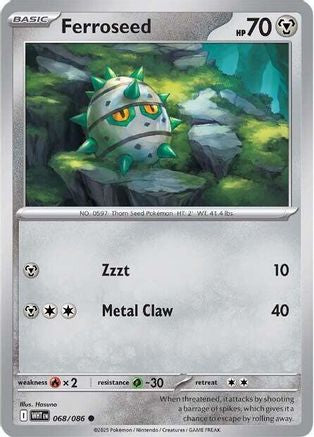 Ferroseed (68) Reverse Holofoil [SV: White Flare] Pokemon Single Pokémon