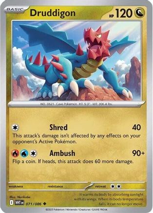 Druddigon (71) Reverse Holofoil [SV: White Flare] Pokemon Single Pokémon