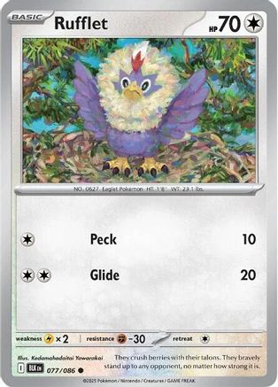 Rufflet 077/086 [SV: Black Bolt] Pokemon Single Pokémon