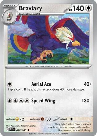 Braviary (78) Reverse Holofoil [SV: Black Bolt] Pokemon Single Pokémon