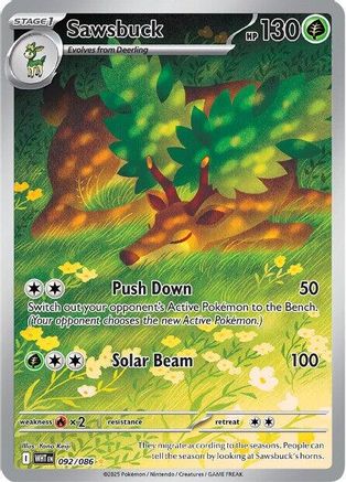 Sawsbuck - 092/086 (92) - [SV: White Flare] Holofoil Pokemon Single Pokémon