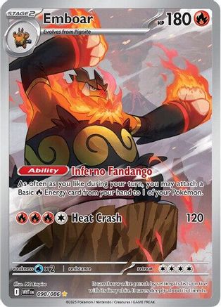 Emboar - 098/086 Holofoil [SV: White Flare] Pokemon Single Pokémon