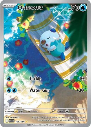 Oshawott - 105/086 (105) - [SV: White Flare] Holofoil Pokemon Single Pokémon