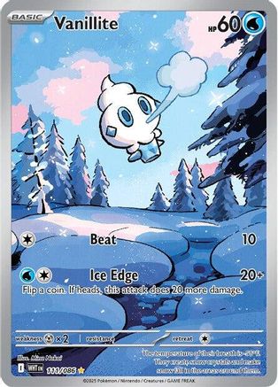 Vanillite - 111/086 (111) - [SV: White Flare] Holofoil Pokemon Single Pokémon