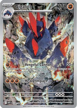 Gigalith - 129/086 (129) - [SV: White Flare] Holofoil Pokemon Single Pokémon