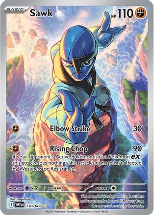 Sawk - 130/086 Holofoil [SV: White Flare] Pokemon Single Pokémon