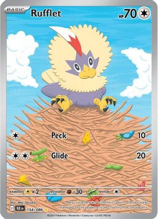 Rufflet - 154/086 Holofoil [SV: Black Bolt] Pokemon Single Pokémon