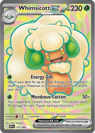 Whimsicott ex - 157/086 Holofoil [SV: White Flare] Pokemon Single Pokémon