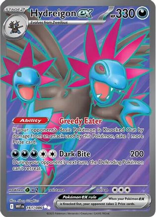 Hydreigon ex - 161/086 (161) - [SV: White Flare] Holofoil Pokemon Single Pokémon