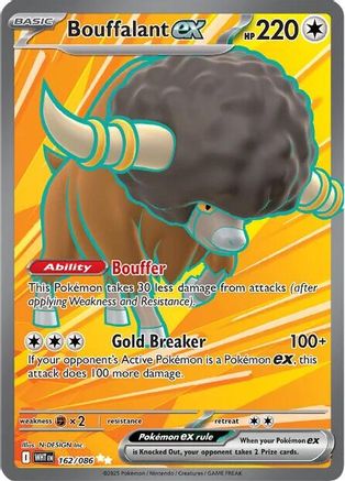 Bouffalant ex - 162/086 Holofoil [SV: White Flare] Pokemon Single Pokémon