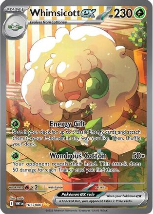 Whimsicott ex - 165/086 (165) - [SV: White Flare] Holofoil Pokemon Single Pokémon
