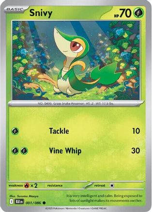 Snivy (1) Reverse Holofoil [SV: Black Bolt] Pokemon Single Pokémon