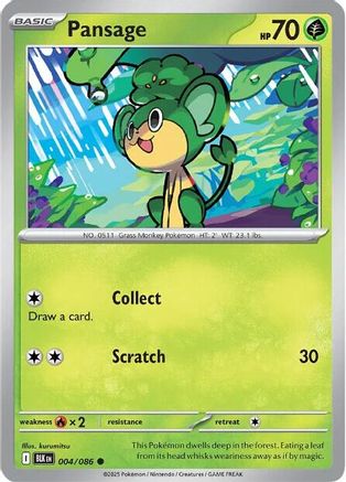 Pansage 004/086 [SV: Black Bolt] Pokemon Single Pokémon