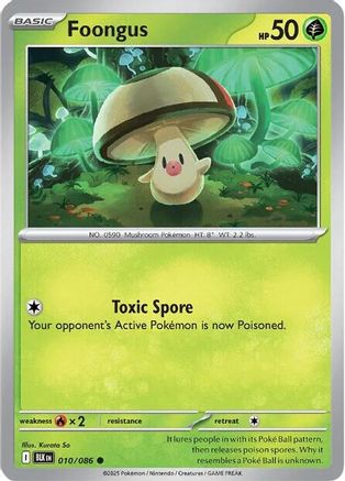 Foongus (10) Reverse Holofoil [SV: Black Bolt] Pokemon Single Pokémon