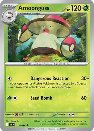 Amoonguss (11) Reverse Holofoil [SV: Black Bolt] Pokemon Single Pokémon