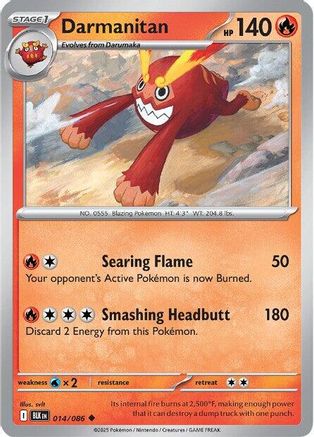 Darmanitan (14) Reverse Holofoil [SV: Black Bolt] Pokemon Single Pokémon