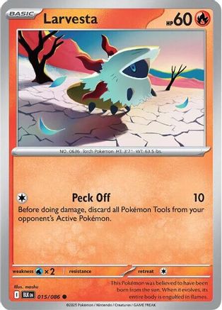 Larvesta (15) Reverse Holofoil [SV: Black Bolt] Pokemon Single Pokémon