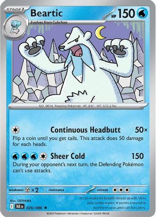 Beartic (26) Reverse Holofoil [SV: Black Bolt] Pokemon Single Pokémon