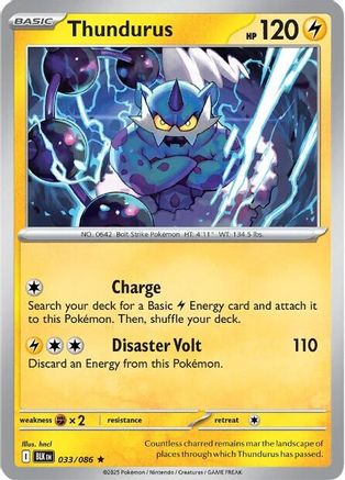 Thundurus (33) Holofoil [SV: Black Bolt] Pokemon Single Pokémon