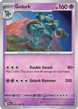 Golurk (43) Reverse Holofoil [SV: Black Bolt] Pokemon Single Pokémon