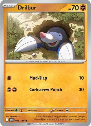 Drilbur (45) Reverse Holofoil [SV: Black Bolt] Pokemon Single Pokémon