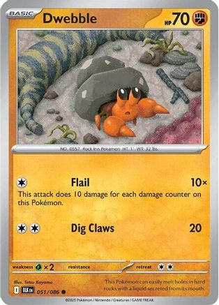 Dwebble (51) Reverse Holofoil [SV: Black Bolt] Pokemon Single Pokémon