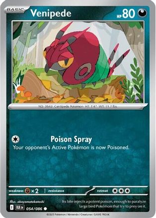 Venipede (54) Reverse Holofoil [SV: Black Bolt] Pokemon Single Pokémon