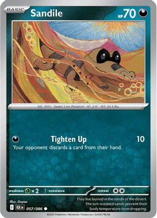 Sandile 057/086 [SV: Black Bolt] Pokemon Single Pokémon