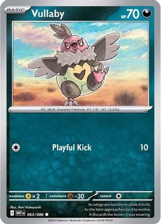 Vullaby (63) Reverse Holofoil [SV: White Flare] Pokemon Single Pokémon