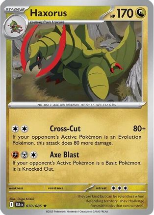 Haxorus (70) Reverse Holofoil [SV: Black Bolt] Pokemon Single Pokémon
