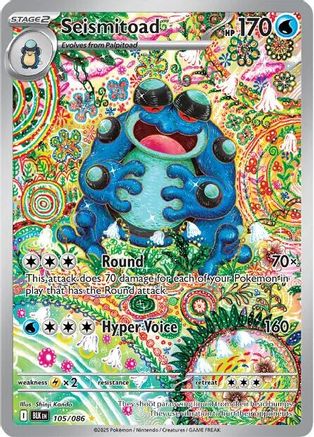 Seismitoad - 105/086 Holofoil [SV: Black Bolt] Pokemon Single Pokémon